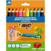 Przybory szkolne - Bic Kredki ołówkowe Kids Multisurface + temperówka 10+1 kolorów - miniaturka - grafika 1