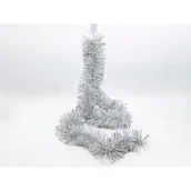 Ozdoby bożonarodzeniowe - Łańcuch choinkowy cienko cięty 10 x 200 cm srebrny - miniaturka - grafika 1