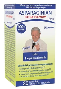 Unipharm SP Z O.O. Asparaginian Extra Premium Forte 30 kapsułek 3639921 - Witaminy i minerały - miniaturka - grafika 1