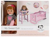 Lalki dla dziewczynek - Lalka 35 cm z kołyską i krzesełkiem 479926 Mega Creative - miniaturka - grafika 1