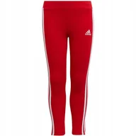 Legginsy - Legginsy dla dzieci adidas Essentials 3-Stripes czerwone HF1898 116cm - miniaturka - grafika 1