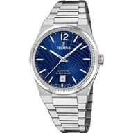 Zegarki damskie - Festina Swiss Made 20052/7 zegarek damski na bransolecie z granatową tarczą - miniaturka - grafika 1