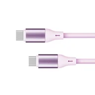Kable USB - Kabel USB typu C - USB typu C 100 W 1 m silikonowy różowy Kruger&Matz Basic - miniaturka - grafika 1