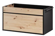 Szafki łazienkowe - Szafka łazienkowa pod umywalkę Szynaka Meble Mossa 80 cm dąb artisan/czarny WG-100-1832 - miniaturka - grafika 1