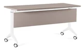 Biurka - Biurko na kółkach Yumi S - Biały - Stelaż, Blat i Panel Maskujący - 150x70 cm - YZ-14 Beżowy - miniaturka - grafika 1