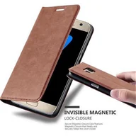 Etui i futerały do telefonów - Etui Cadorabo do Samsung Galaxy S7 w kolorze CAPPUCCINO BROWN Etui na telefon komórkowy z magnetycznym zamknięciem, funkcją podstawki i miejscem na kartę Etui Etui ochronne Etui z klapką w stylu książki - miniaturka - grafika 1