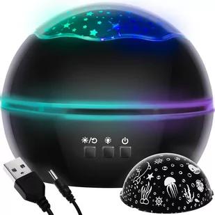 Lampka Nocna Projektor Nieba Gwiazd Obrotowa 2w1 MALATEC - Pozostałe oświetlenie - miniaturka - grafika 1