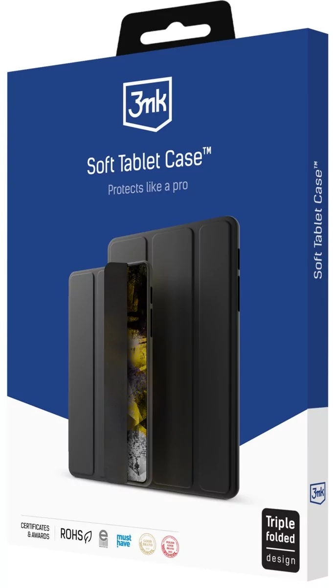 3mk Etui z klapką Soft Tablet Case do Galaxy Tab S8 Plus / S7 Plus, czarne