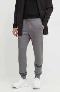 Puma spodnie dresowe Hoops kolor szary z nadrukiem 676649 - Spodnie męskie - miniaturka - grafika 1