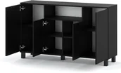 Szafki RTV - Komoda Czarna 140cm Bruno Szafka Rtv Do Sypialni Salonu Młodzieżowa - miniaturka - grafika 1