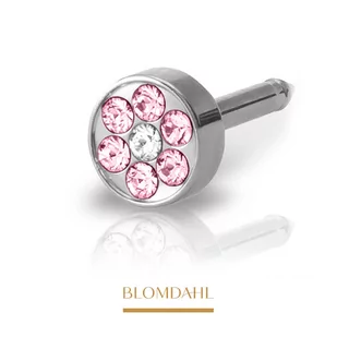 Blomdahl - Kolczyk Brilliance Plenary Light Rose/ Crystal 5mm 2szt - Piercing - miniaturka - grafika 1