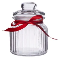 Pojemniki kuchenne - Słoik do przechowywania, Relief z kokardą czerwoną, 650 ml - miniaturka - grafika 1