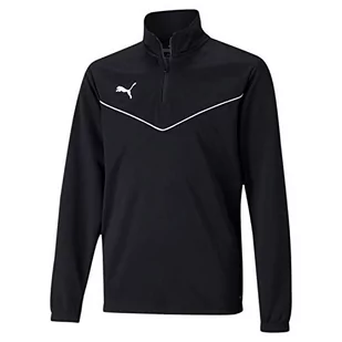 PUMA Bluza chłopięca Teamrise 1/4 Zip Top Jr czarny Puma Black-puma White 116 - Bluzy dla chłopców - miniaturka - grafika 1