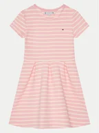 Sukienki i spódniczki dla dziewczynek - Tommy Hilfiger Sukienka codzienna KG0KG08339 S Różowy Slim Fit - miniaturka - grafika 1