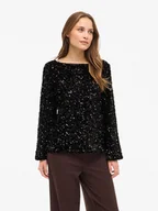 Swetry damskie - Vila Sweter "Vifaith" w kolorze czarnym - miniaturka - grafika 1