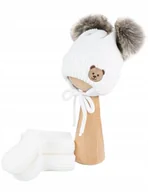 Czapki dla dzieci - Zimowa czapka dziecięca, komplet na zimę, podszyta polarem LUNA - miniaturka - grafika 1