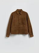 Koszule męskie - Reserved - Kurtka koszulowa z imitacji zamszu - brązowy - miniaturka - grafika 1