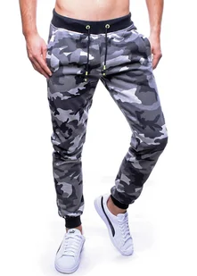 Spodnie męskie dresowe szare moro Recea - Spodnie męskie - miniaturka - grafika 1