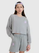 Bluzy dla dziewczynek - 4F Bluza dresowa nierozpinana bez kaptura dziewczęca - szara 122 (6-7 lat) - miniaturka - grafika 1