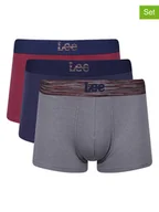 Majtki męskie - LEE Underwear Bokserki (3 pary) "Thain" w kolorze granatowym, czerwonym i szarym - miniaturka - grafika 1