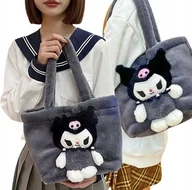 Torby szkolne - TOREBKA NA RAMIĘ TORBA PLUSZOWA KUROMI HELLO KITTY ANIME PLUSZOWA 32 CM - miniaturka - grafika 1