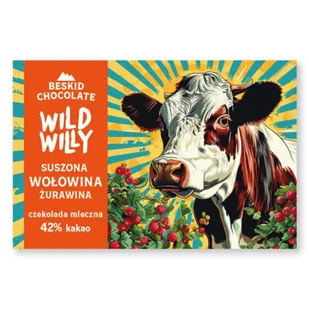 Czekolada mleczna 42% kakao Wild Willy z suszoną wołowiną o smaku żurawiny - Słodkie kremy i masła - miniaturka - grafika 1