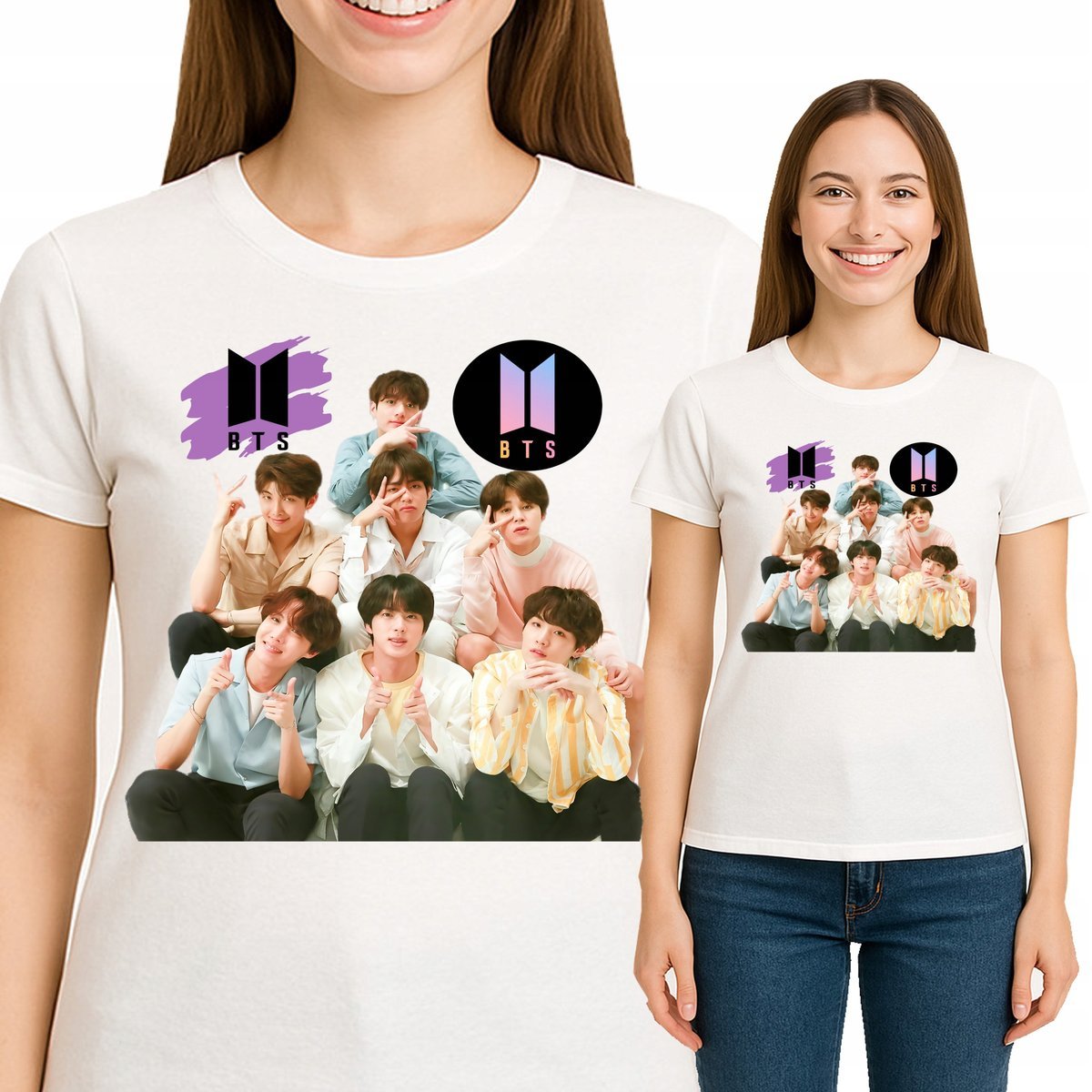 Koszulka DAMSKA BTS Zespół KPOP Dla Fanki Jakość Premium L 3539