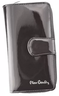 Portfele - Pionowy, lakierowany portfel damski z opaską na zatrzask — Pierre Cardin - grafika 1