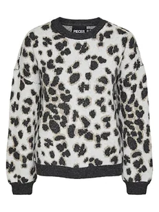 Pieces Sweter w kolorze biało-antracytowym - Swetry damskie - miniaturka - grafika 1