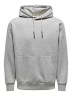 Bluzy męskie - ONLY & SONS Męska bluza z kapturem Onsceres Life Sweat Noos, jasnoszary melanżowy, XL - miniaturka - grafika 1