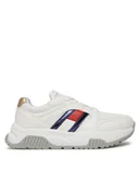 Buty dla dziewczynek - Tommy Hilfiger Sneakersy Flag Low Cut Lace-Up Sneaker T3A9-33550-1697 S Biały - miniaturka - grafika 1