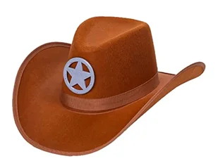 Dress Up America Kowbojski Kapelusz Szeryfa - Brązowy Kowbojski Kapelusz dla dzieci - Kapelusz w stylu western dla dzieci - Zabawy w naśladowanie dorosłych - miniaturka - grafika 1