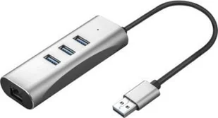 Adapter USB Value VALUE Konwerter USB 3.2 Gen 1 na Gigabit Ethernet + 3-portowy hub USB - Adaptery i przejściówki - miniaturka - grafika 1