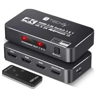 Inne akcesoria audio-wideo - Techly 367171 3-portowy przełącznik HDMI 2.0b 4K*60Hz 3x1 z pilotem IR - miniaturka - grafika 1