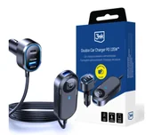 Ładowarki samochodowe - 3mk Double Car Charger 135W PD QC PPS USB 2A4C Black/Gray - miniaturka - grafika 1
