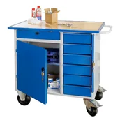 Akcesoria do pakowania - Mobilny stół narzędziowy FLEX, 1 szafka, 7 szuflad, 990x595x900 mm - miniaturka - grafika 1