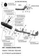 Części motocyklowe - Tłumik końcowy część zamienna zestaw LeoVince układ wydechowy LV ONE EVO, czarny, 370 mm, prawy - miniaturka - grafika 1