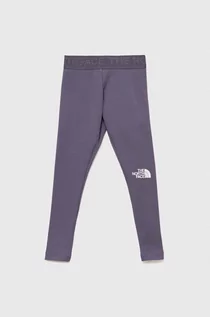 Spodnie i spodenki dla dziewczynek - The North Face legginsy dziecięce kolor fioletowy gładkie - grafika 1