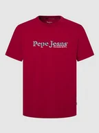 Koszulki męskie - Pepe Jeans Koszulka w kolorze czerwonym - miniaturka - grafika 1
