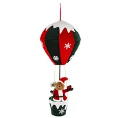 Ozdoby bożonarodzeniowe - Figurka Mikołaj Miś W Balonie Świąteczna Materiał - miniaturka - grafika 1