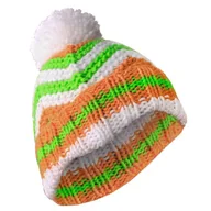 Czapki damskie - czapka zimowa MASTERDIS - BEANIE ZIG ZAG white/orange - miniaturka - grafika 1