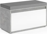 Szafki na buty - Vicco Ławka na buty Iker, 80 x 45 cm, Beton/Biały - miniaturka - grafika 1
