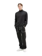 Swetry męskie - TOM TAILOR sweter męski, 10617 - Black Grey Melange, XL - miniaturka - grafika 1