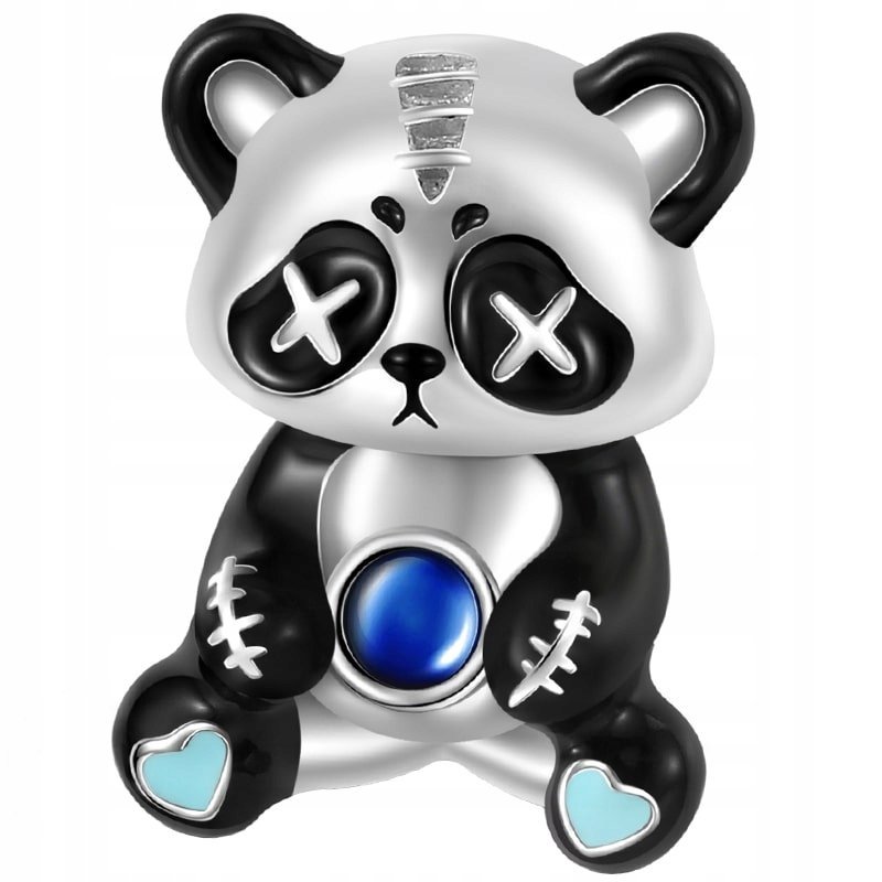 Charms Zawieszka Charms Panda Zombie z Cyrkonią Srebro 925 Charmsy Trusky
