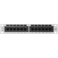 Akcesoria do szaf serwerowych - Lanberg Patch Panel 12 Port 1U 10 cali kategoria 6 szary - miniaturka - grafika 1
