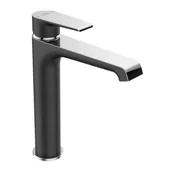 Baterie umywalkowe - Laveo Largo bateria umywalkowa stojąca nablatowa chrom/czarny BAH 72ND produkcji - miniaturka - grafika 1