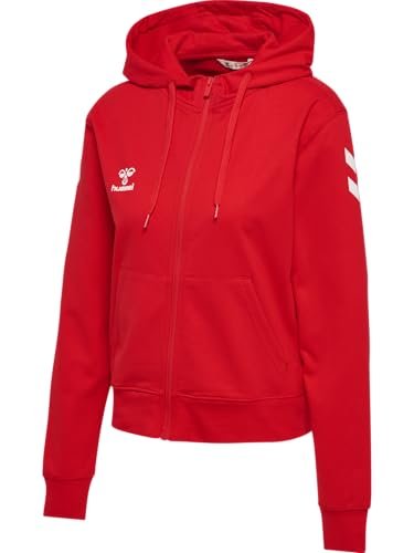Hummel, hmlGO 2.0 Chevron Damska bluza z kapturem na zamek błyskawiczny, prawdziwa czerwień, rozmiar 2XL