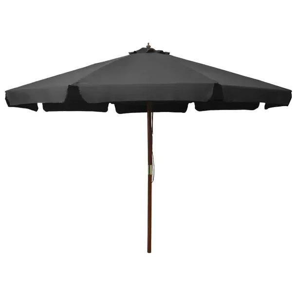 Parasol ogrodowy antracytowy 330 x 240 cm, słupek 48 mm, bambus/drewno