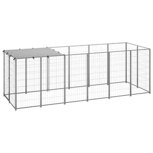 shumee Kojec dla psa srebrny 330x110x110 cm stalowy - Budy dla psów - miniaturka - grafika 1