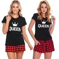 Piżamy damskie - Piżama damska krótki rękaw DOCTOR NAP 9943 QUEEN red S 36 - miniaturka - grafika 1